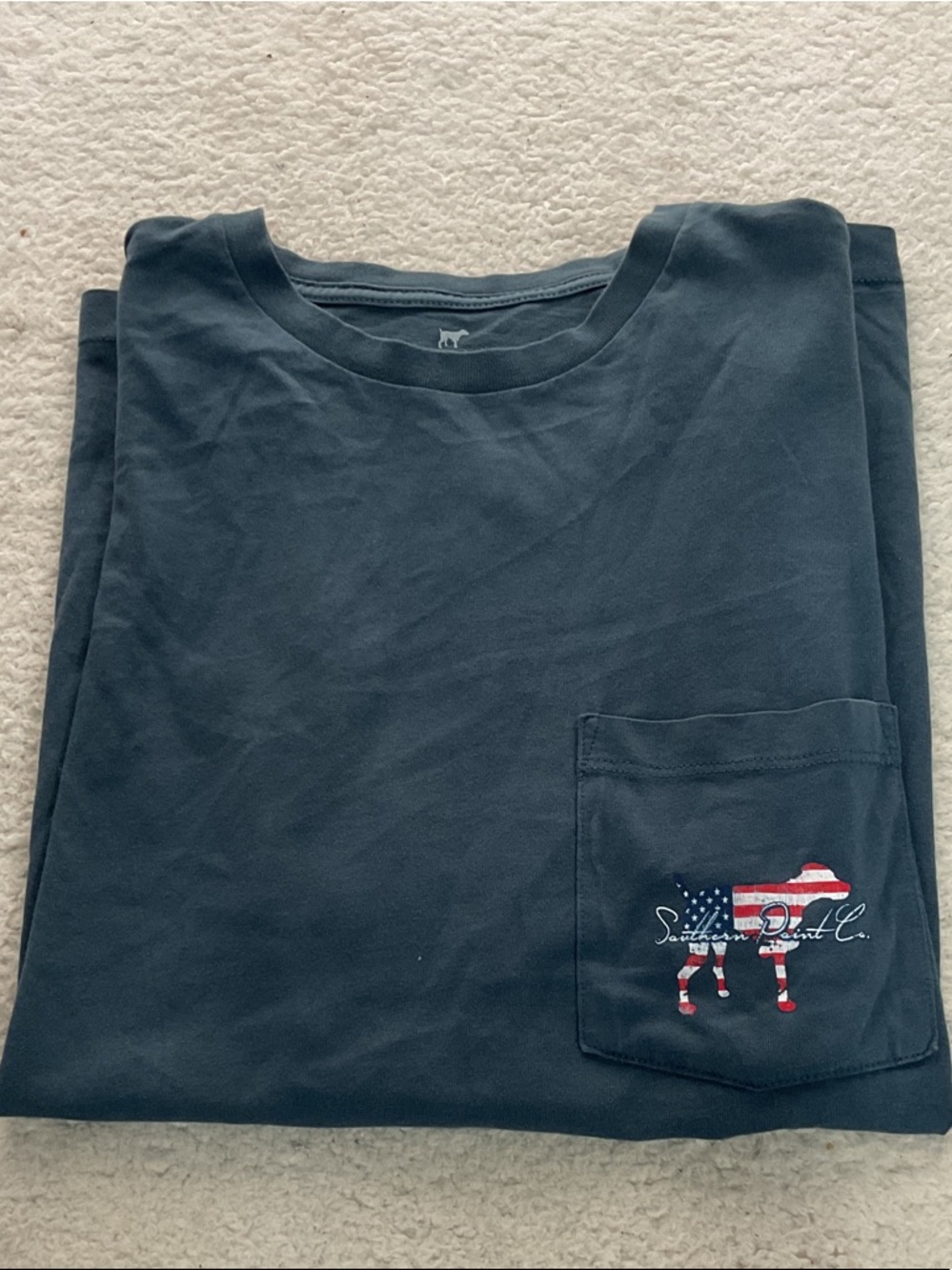 Men’s short sleeve Southern Point Co. X-Small Blue Crewneck Tee